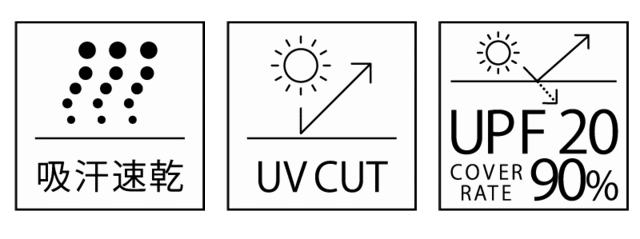 Tシャツ　機能　UV　マーク